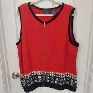 Red Vest with Decorative Trim Size 1